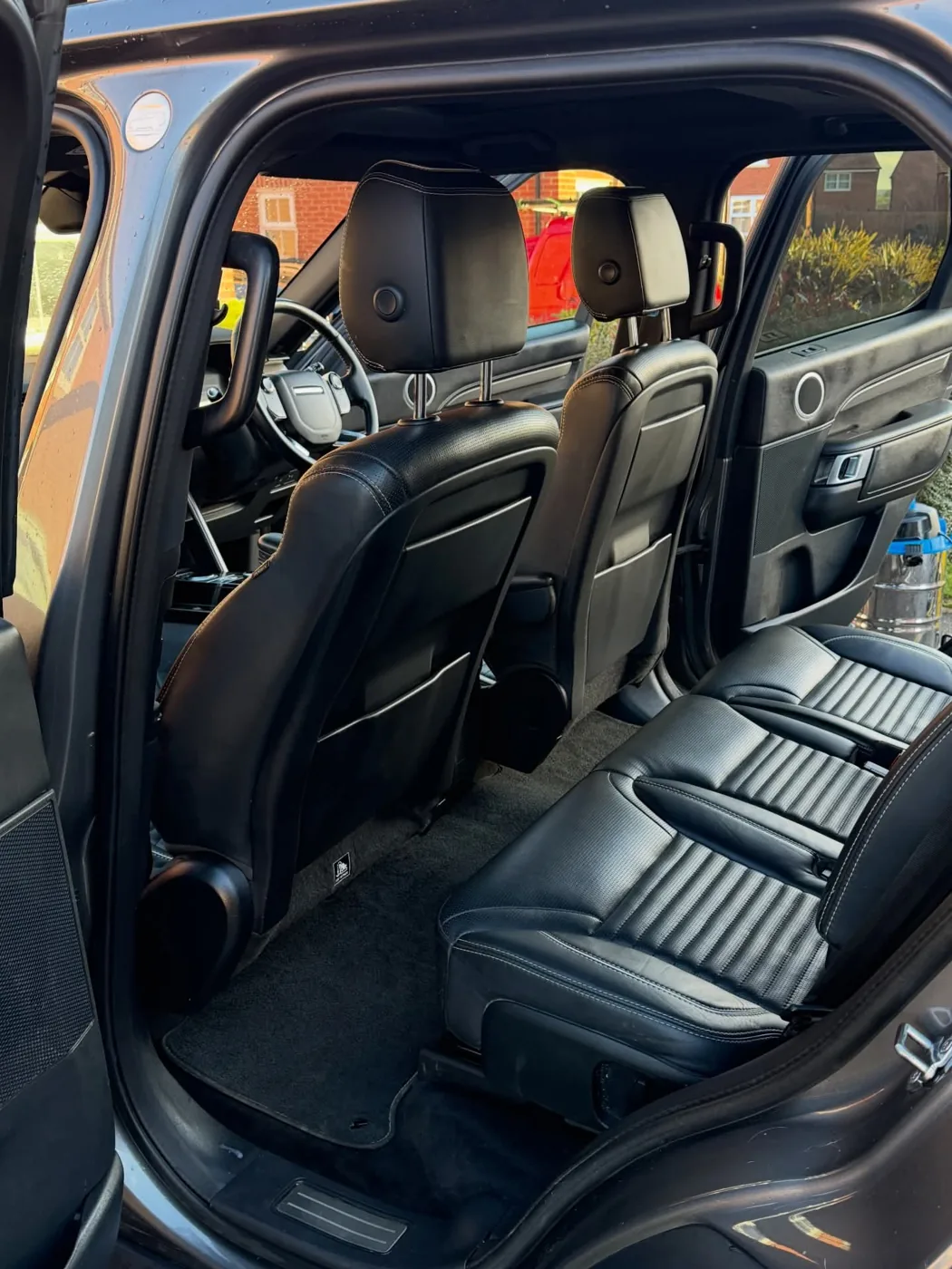 Leather interior cleaned in a mobile detailing job